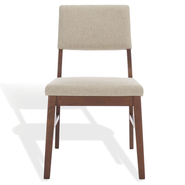 Safavieh Jessbrina Elegant Wood And Linen Dining Chair For A Cozy And Sophisticated Dining Experience Today! Walnut ,Beige 10% Wood,30% Fabric,60% Foam Sfv6700a-set2