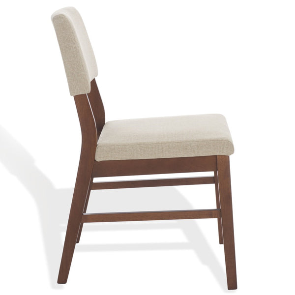 Safavieh Jessbrina Elegant Wood And Linen Dining Chair For A Cozy And Sophisticated Dining Experience Today! Walnut ,Beige 10% Wood,30% Fabric,60% Foam Sfv6700a-set2
