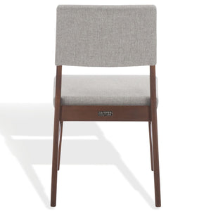 Safavieh Jessbrina Elegant Wood And Linen Dining Chair For A Cozy And Sophisticated Dining Experience Today! Walnut ,Light Grey 10% Wood,30% Fabric,60% Foam Sfv6700b-set2