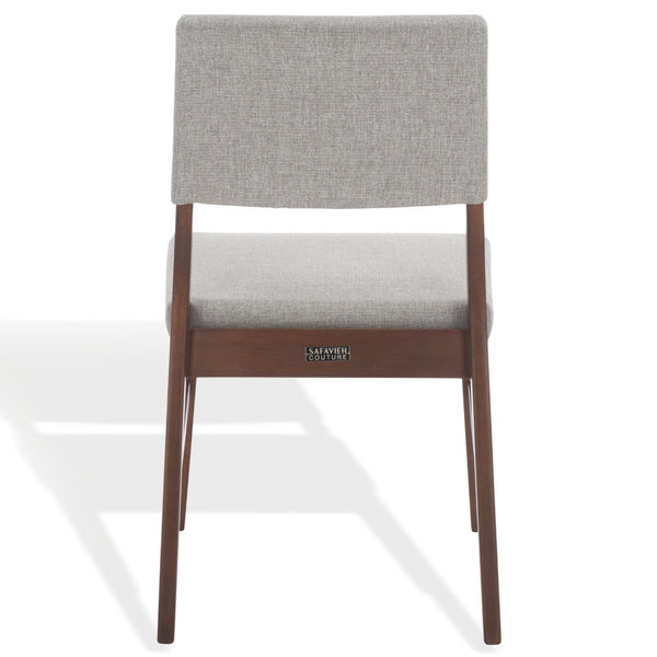 Safavieh Jessbrina Elegant Wood And Linen Dining Chair For A Cozy And Sophisticated Dining Experience Today! Walnut ,Light Grey 10% Wood,30% Fabric,60% Foam Sfv6700b-set2