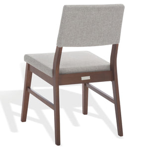 Safavieh Jessbrina Elegant Wood And Linen Dining Chair For A Cozy And Sophisticated Dining Experience Today! Walnut ,Light Grey 10% Wood,30% Fabric,60% Foam Sfv6700b-set2