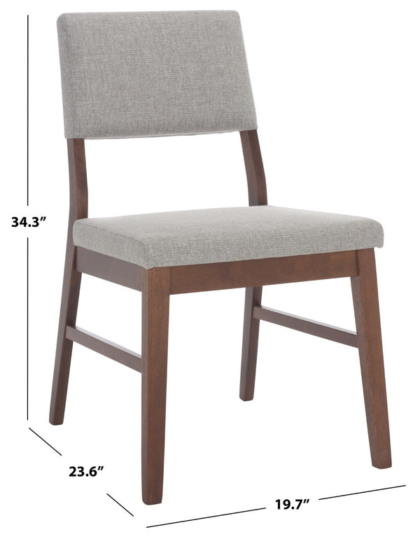 Safavieh Jessbrina Elegant Wood And Linen Dining Chair For A Cozy And Sophisticated Dining Experience Today! Walnut ,Light Grey 10% Wood,30% Fabric,60% Foam Sfv6700b-set2