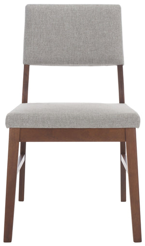 Safavieh Jessbrina Elegant Wood And Linen Dining Chair For A Cozy And Sophisticated Dining Experience Today! Walnut ,Light Grey 10% Wood,30% Fabric,60% Foam Sfv6700b-set2