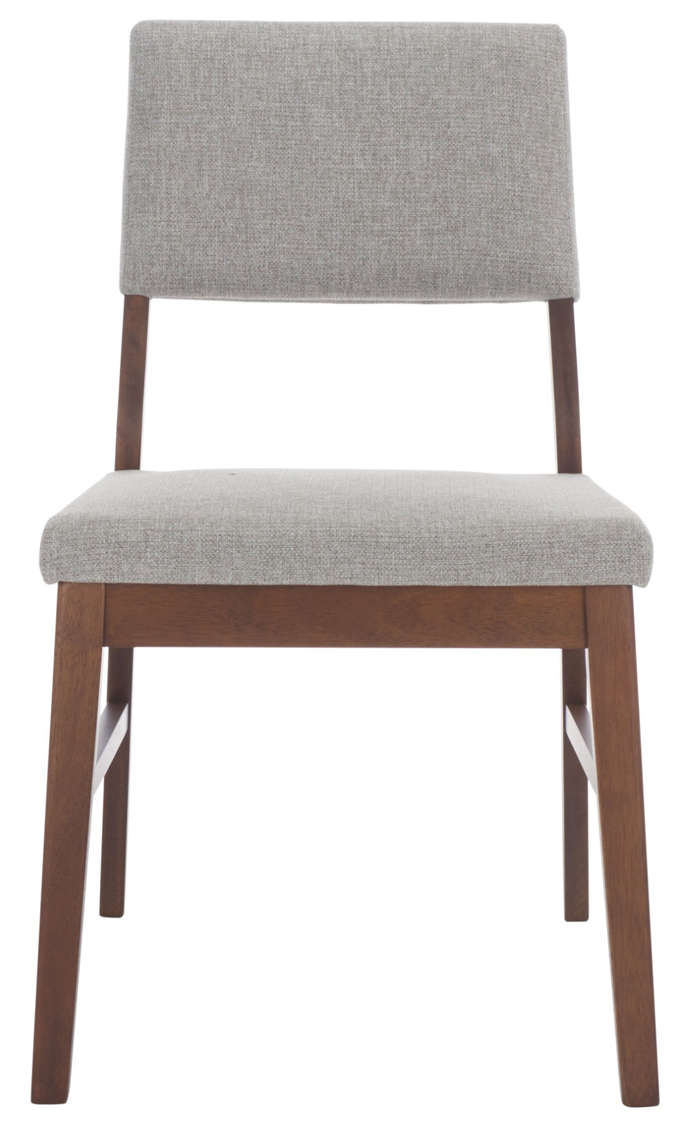 Safavieh JESSBRINA Dining Chair - Luxurious Linen Upholstered Seat with Solid Wood Frame for Modern Spaces Walnut / Light Grey SFV6700B-SET2