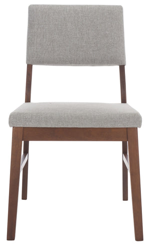 Safavieh Jessbrina Elegant Wood And Linen Dining Chair For A Cozy And Sophisticated Dining Experience Today! Walnut ,Light Grey 10% Wood,30% Fabric,60% Foam Sfv6700b-set2