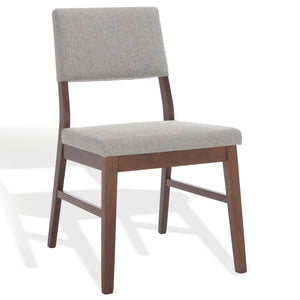 Safavieh Jessbrina Elegant Wood And Linen Dining Chair For A Cozy And Sophisticated Dining Experience Today! Walnut ,Light Grey 10% Wood,30% Fabric,60% Foam Sfv6700b-set2