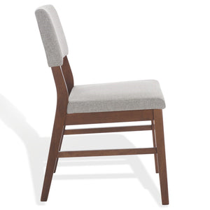 Safavieh Jessbrina Elegant Wood And Linen Dining Chair For A Cozy And Sophisticated Dining Experience Today! Walnut ,Light Grey 10% Wood,30% Fabric,60% Foam Sfv6700b-set2
