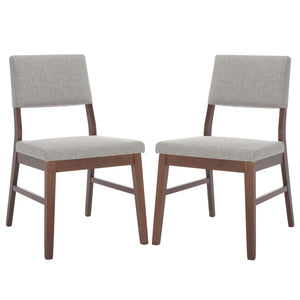 Safavieh Jessbrina Elegant Wood And Linen Dining Chair For A Cozy And Sophisticated Dining Experience Today! Walnut ,Light Grey 10% Wood,30% Fabric,60% Foam Sfv6700b-set2