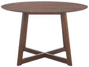 Safavieh Jessbrina Round Wood Dining Table - Elegant Walnut Finish For Cozy Gatherings & Stylish Dining Decor Walnut 100% Wood Sfv6701a