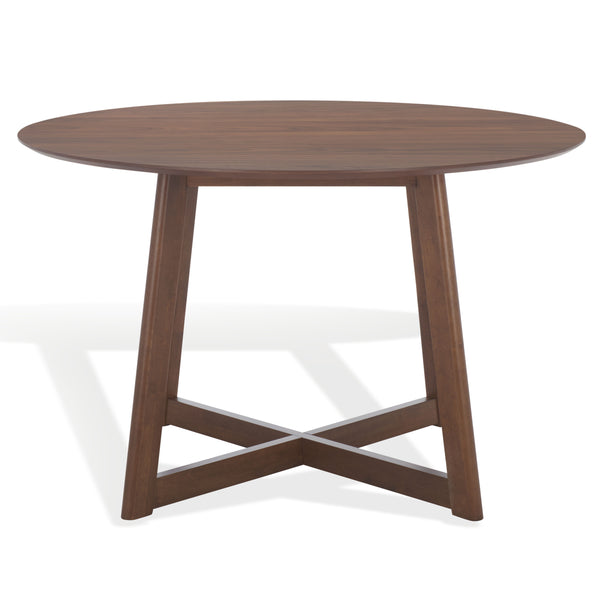 Safavieh Jessbrina Round Wood Dining Table - Elegant Walnut Finish For Cozy Gatherings & Stylish Dining Decor Walnut 100% Wood Sfv6701a