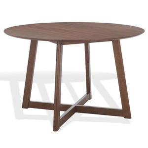 Safavieh Jessbrina Round Wood Dining Table - Elegant Walnut Finish For Cozy Gatherings & Stylish Dining Decor Walnut 100% Wood Sfv6701a