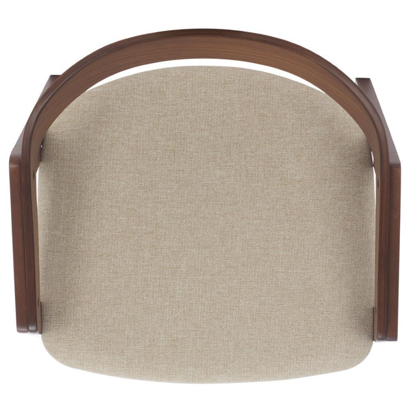 Safavieh Hildabryna Elegant Wood Curved Back Dining Chair For Chic Comfort And Modern Dining Style Upgrade Walnut ,Beige 55% Wood,15% Fabric,30% Foam Sfv6702a-set2