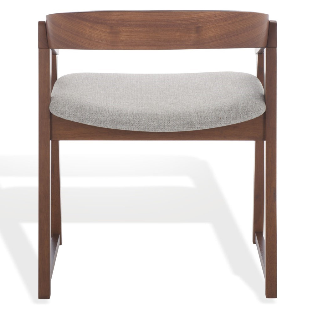 Safavieh Hildabryna Elegant Wood Curved Back Dining Chair For Chic Comfort And Modern Dining Style Upgrade Walnut ,Light Grey 55% Wood,15% Fabric,30% Foam Sfv6702b-set2