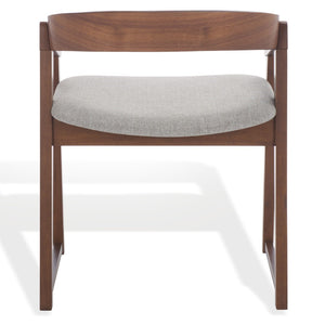 Safavieh Hildabryna Elegant Wood Curved Back Dining Chair For Chic Comfort And Modern Dining Style Upgrade Walnut ,Light Grey 55% Wood,15% Fabric,30% Foam Sfv6702b-set2