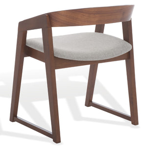 Safavieh Hildabryna Elegant Wood Curved Back Dining Chair For Chic Comfort And Modern Dining Style Upgrade Walnut ,Light Grey 55% Wood,15% Fabric,30% Foam Sfv6702b-set2