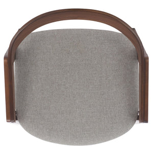 Safavieh Hildabryna Elegant Wood Curved Back Dining Chair For Chic Comfort And Modern Dining Style Upgrade Walnut ,Light Grey 55% Wood,15% Fabric,30% Foam Sfv6702b-set2