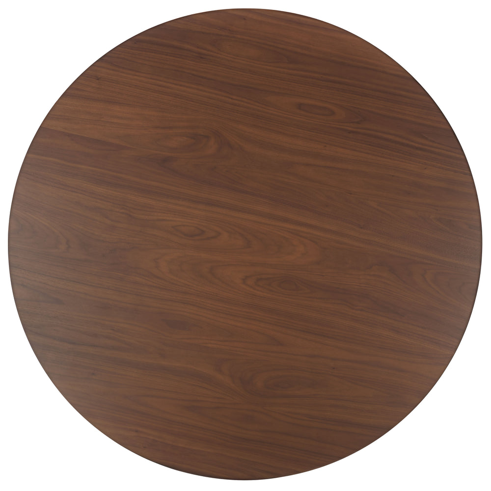 Safavieh Hildabryna Round Wood Dining Table - Elegant Walnut Finish For Modern & Traditional Spaces Walnut Wood Sfv6703a-2bx