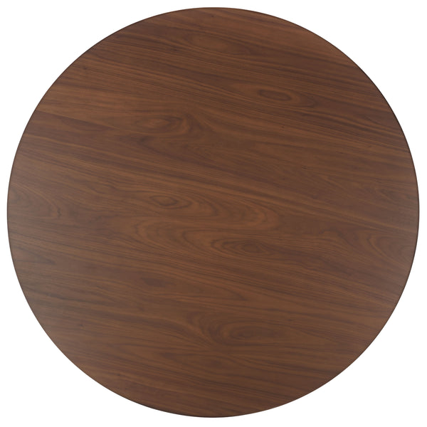 Safavieh Hildabryna Round Wood Dining Table - Elegant Walnut Finish For Modern & Traditional Spaces Walnut Wood Sfv6703a-2bx
