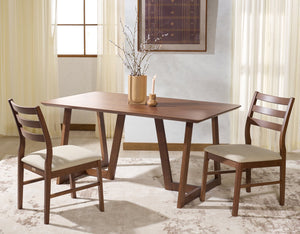 Safavieh Leroux Rectangle Wood Dining Table - Elegant Walnut Finish, Durable Rubberwood, Perfect For Gatherings Walnut Wood Sfv6705a-2bx