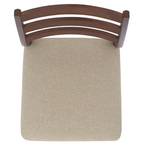 Safavieh Leroux Wood Ladder Back Dining Chair - Sophisticated Comfort With Classic Design For Your Home Walnut ,Beige 55% Wood,15% Fabric,30% Foam Sfv6704a-set2