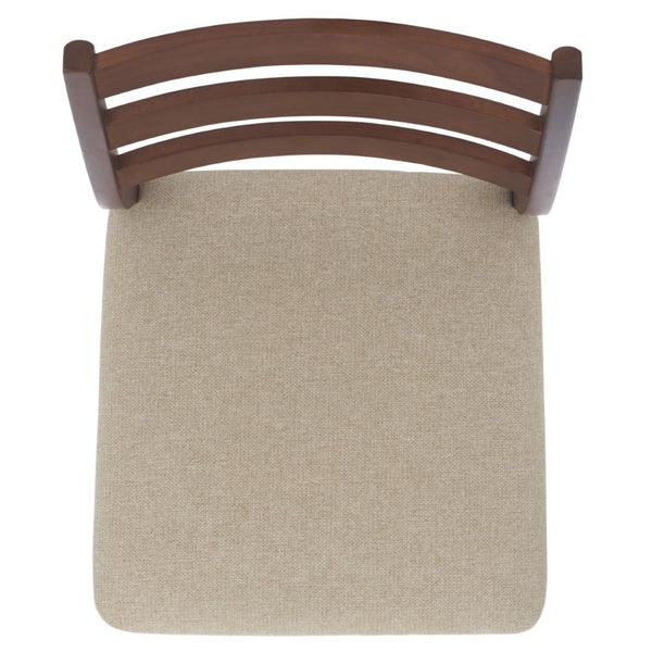 Safavieh Leroux Wood Ladder Back Dining Chair - Sophisticated Comfort With Classic Design For Your Home Walnut ,Beige 55% Wood,15% Fabric,30% Foam Sfv6704a-set2