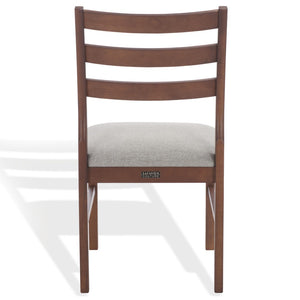 Safavieh Leroux Wood Ladder Back Dining Chair - Sophisticated Comfort With Classic Design For Your Home Walnut ,Light Grey 55% Wood,15% Fabric,30% Foam Sfv6704b-set2