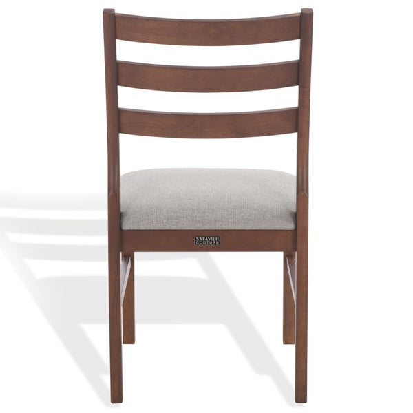 Safavieh Leroux Wood Ladder Back Dining Chair - Sophisticated Comfort With Classic Design For Your Home Walnut ,Light Grey 55% Wood,15% Fabric,30% Foam Sfv6704b-set2