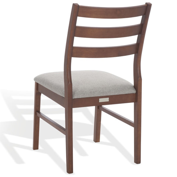 Safavieh Leroux Wood Ladder Back Dining Chair - Sophisticated Comfort With Classic Design For Your Home Walnut ,Light Grey 55% Wood,15% Fabric,30% Foam Sfv6704b-set2