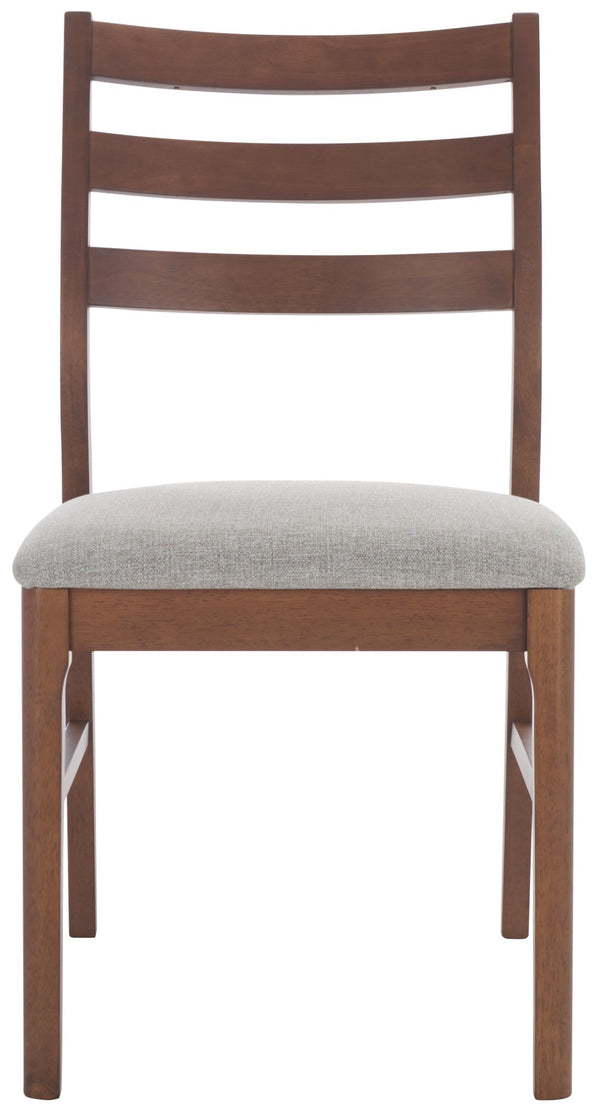 Safavieh Leroux Wood Ladder Back Dining Chair - Sophisticated Comfort With Classic Design For Your Home Walnut ,Light Grey 55% Wood,15% Fabric,30% Foam Sfv6704b-set2