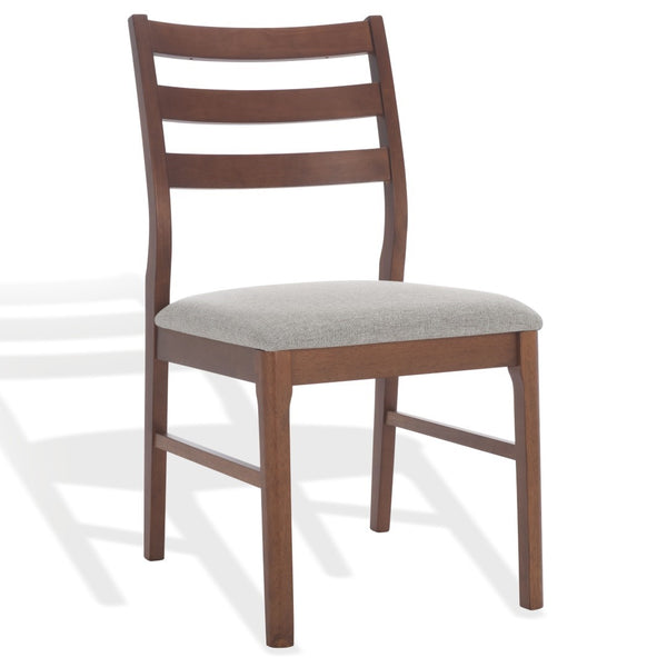 Safavieh Leroux Wood Ladder Back Dining Chair - Sophisticated Comfort With Classic Design For Your Home Walnut ,Light Grey 55% Wood,15% Fabric,30% Foam Sfv6704b-set2