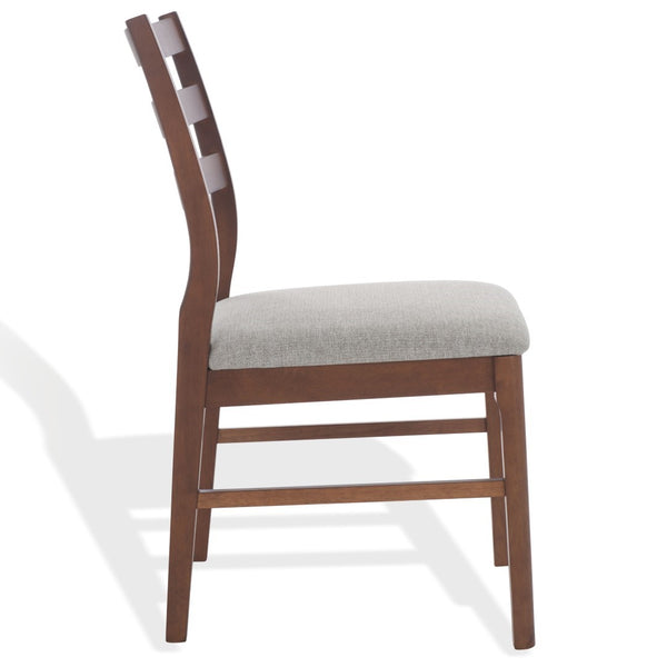 Safavieh Leroux Wood Ladder Back Dining Chair - Sophisticated Comfort With Classic Design For Your Home Walnut ,Light Grey 55% Wood,15% Fabric,30% Foam Sfv6704b-set2