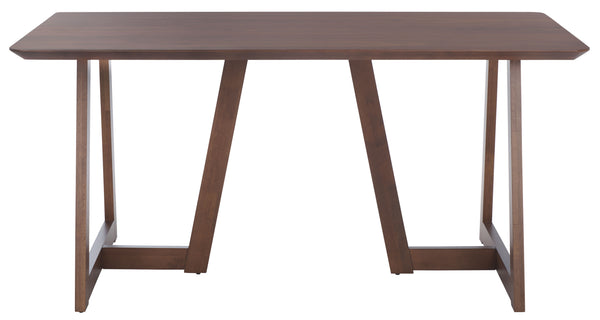 Safavieh Leroux Rectangle Wood Dining Table - Elegant Walnut Finish, Durable Rubberwood, Perfect For Gatherings Walnut Wood Sfv6705a-2bx