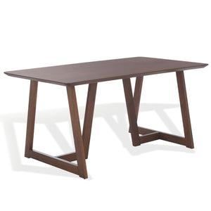 Safavieh Leroux Rectangle Wood Dining Table - Elegant Walnut Finish, Durable Rubberwood, Perfect For Gatherings Walnut Wood Sfv6705a-2bx