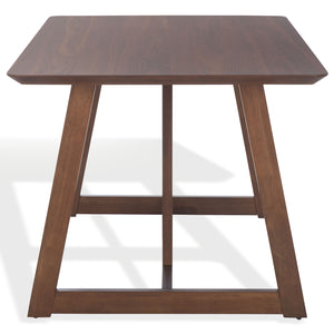 Safavieh Leroux Rectangle Wood Dining Table - Elegant Walnut Finish, Durable Rubberwood, Perfect For Gatherings Walnut Wood Sfv6705a-2bx