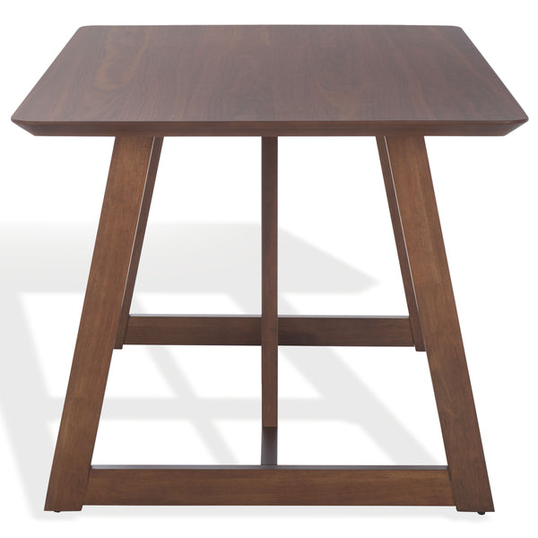Safavieh Leroux Rectangle Wood Dining Table - Elegant Walnut Finish, Durable Rubberwood, Perfect For Gatherings Walnut Wood Sfv6705a-2bx