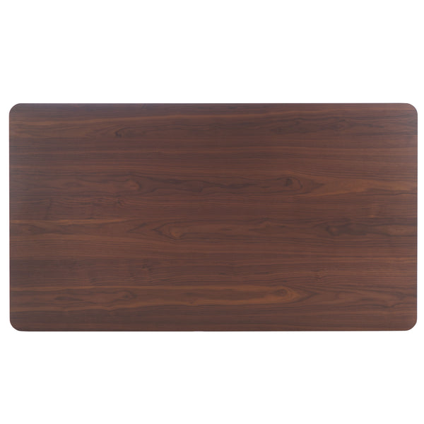 Safavieh Leroux Rectangle Wood Dining Table - Elegant Walnut Finish, Durable Rubberwood, Perfect For Gatherings Walnut Wood Sfv6705a-2bx