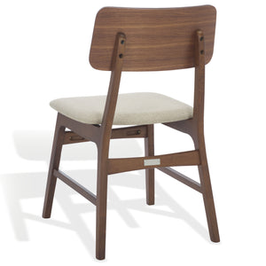 Safavieh Madina Wood Mid-century Dining Chair - Elegant Design For Stylish And Comfortable Dining Spaces Walnut ,Beige 55% Wood,15% Fabric,30% Foam Sfv6706a-set2