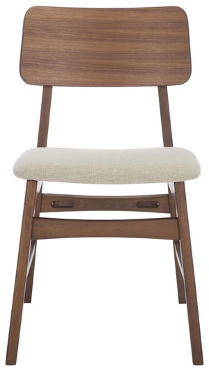 Safavieh Madina Wood Mid-century Dining Chair - Elegant Design For Stylish And Comfortable Dining Spaces Walnut ,Beige 55% Wood,15% Fabric,30% Foam Sfv6706a-set2