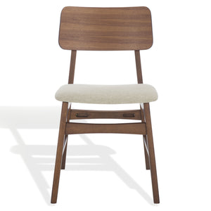 Safavieh Madina Wood Mid-century Dining Chair - Elegant Design For Stylish And Comfortable Dining Spaces Walnut ,Beige 55% Wood,15% Fabric,30% Foam Sfv6706a-set2