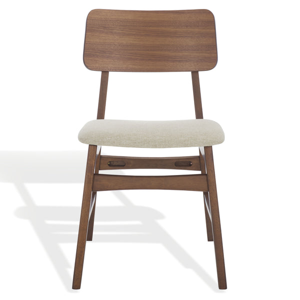 Safavieh Madina Wood Mid-century Dining Chair - Elegant Design For Stylish And Comfortable Dining Spaces Walnut ,Beige 55% Wood,15% Fabric,30% Foam Sfv6706a-set2