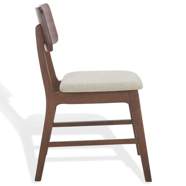 Safavieh Madina Wood Mid-century Dining Chair - Elegant Design For Stylish And Comfortable Dining Spaces Walnut ,Beige 55% Wood,15% Fabric,30% Foam Sfv6706a-set2