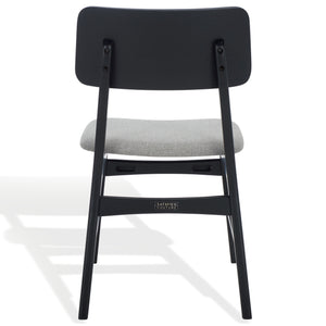 Safavieh Madina Wood Mid-century Dining Chair - Elegant Design For Stylish And Comfortable Dining Spaces Black ,Light Grey 55% Wood,15% Fabric,30% Foam Sfv6706b-set2