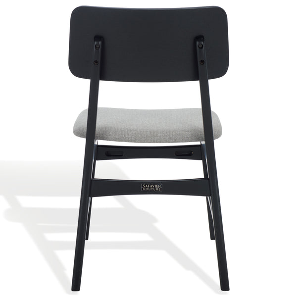 Safavieh Madina Wood Mid-century Dining Chair - Elegant Design For Stylish And Comfortable Dining Spaces Black ,Light Grey 55% Wood,15% Fabric,30% Foam Sfv6706b-set2