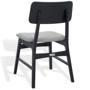 Safavieh Madina Wood Mid-century Dining Chair - Elegant Design For Stylish And Comfortable Dining Spaces Black ,Light Grey 55% Wood,15% Fabric,30% Foam Sfv6706b-set2