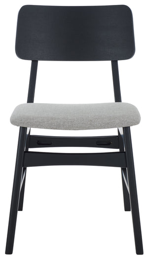 Safavieh Madina Wood Mid-century Dining Chair - Elegant Design For Stylish And Comfortable Dining Spaces Black ,Light Grey 55% Wood,15% Fabric,30% Foam Sfv6706b-set2