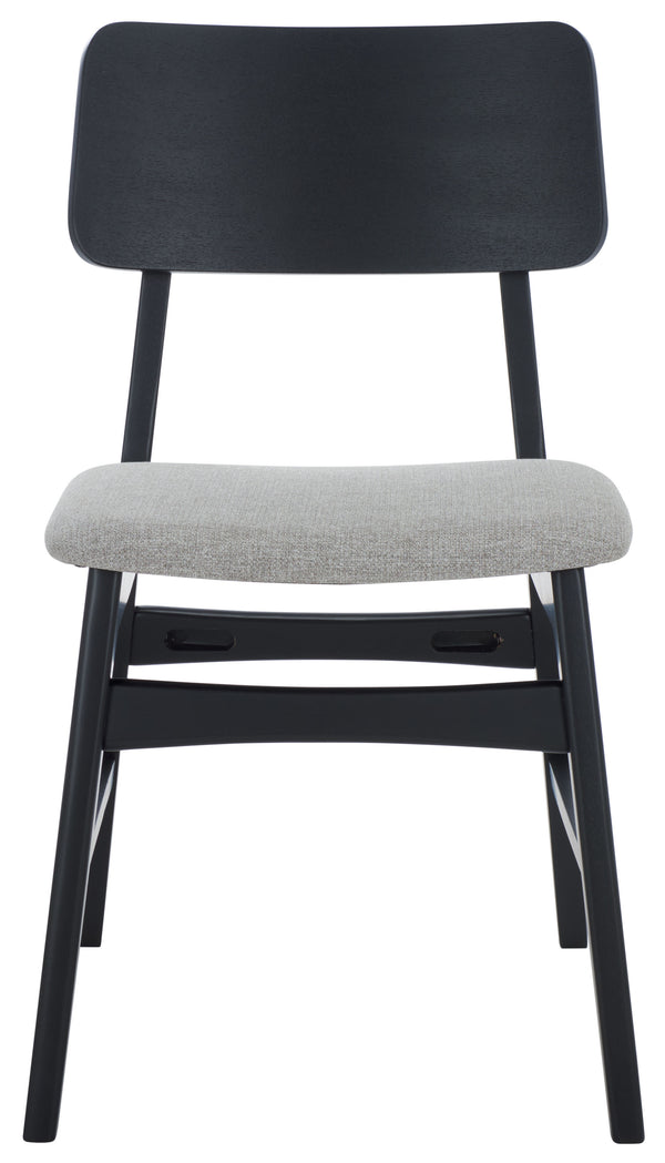 Safavieh Madina Wood Mid-century Dining Chair - Elegant Design For Stylish And Comfortable Dining Spaces Black ,Light Grey 55% Wood,15% Fabric,30% Foam Sfv6706b-set2