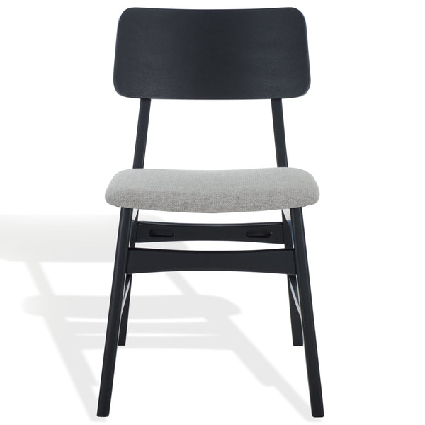 Safavieh Madina Wood Mid-century Dining Chair - Elegant Design For Stylish And Comfortable Dining Spaces Black ,Light Grey 55% Wood,15% Fabric,30% Foam Sfv6706b-set2