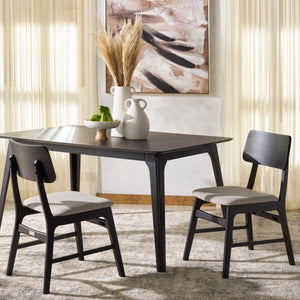 Safavieh Madina Wood Mid-century Dining Chair - Elegant Design For Stylish And Comfortable Dining Spaces Black ,Light Grey 55% Wood,15% Fabric,30% Foam Sfv6706b-set2