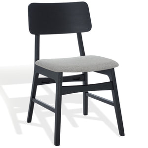 Safavieh Madina Wood Mid-century Dining Chair - Elegant Design For Stylish And Comfortable Dining Spaces Black ,Light Grey 55% Wood,15% Fabric,30% Foam Sfv6706b-set2