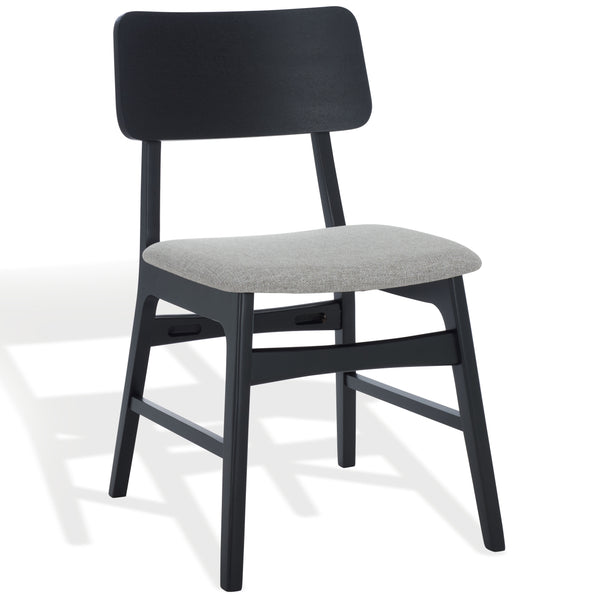 Safavieh Madina Wood Mid-century Dining Chair - Elegant Design For Stylish And Comfortable Dining Spaces Black ,Light Grey 55% Wood,15% Fabric,30% Foam Sfv6706b-set2